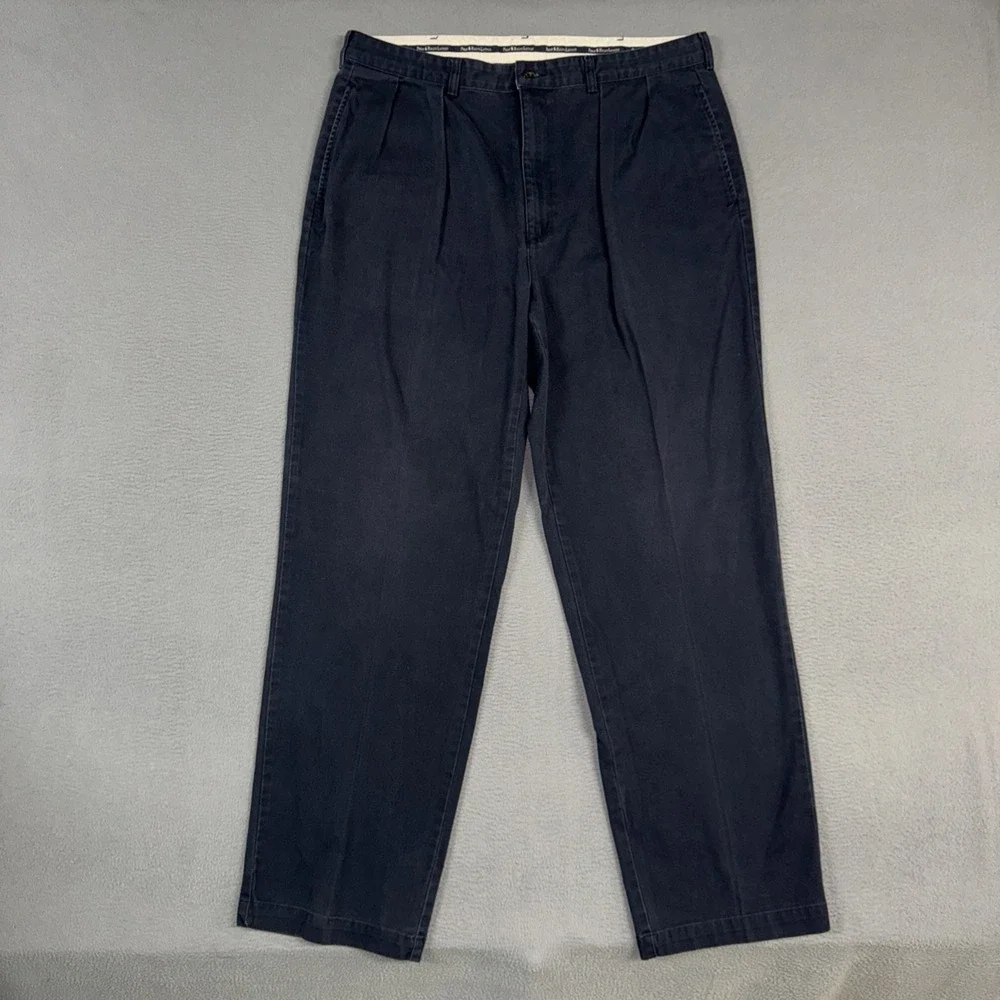 Polo Ralph Lauren Pants Mens 38x32 Blue Andrew Pant Pleated Chino Cotton Vintage